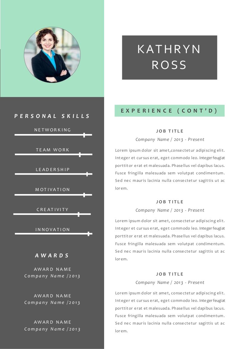 3 in 1 with 2p resume template ~ Resume Templates on Creative Market
