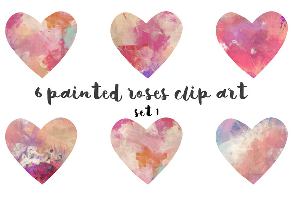 Painted Hearts Clipart Set 1 Painted Hearts Clipart Set 1