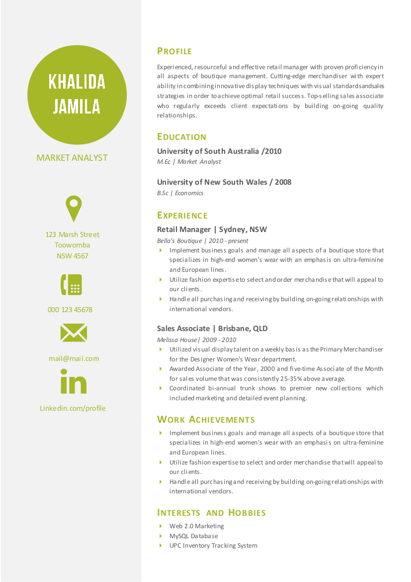 Big icon modern resume template ~ Resume Templates on Creative Market