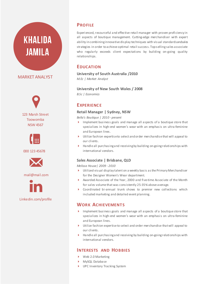 Big icon modern resume template ~ Resume Templates on Creative Market