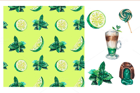 Watercolor Mint Collection Watercolor Mint Collection