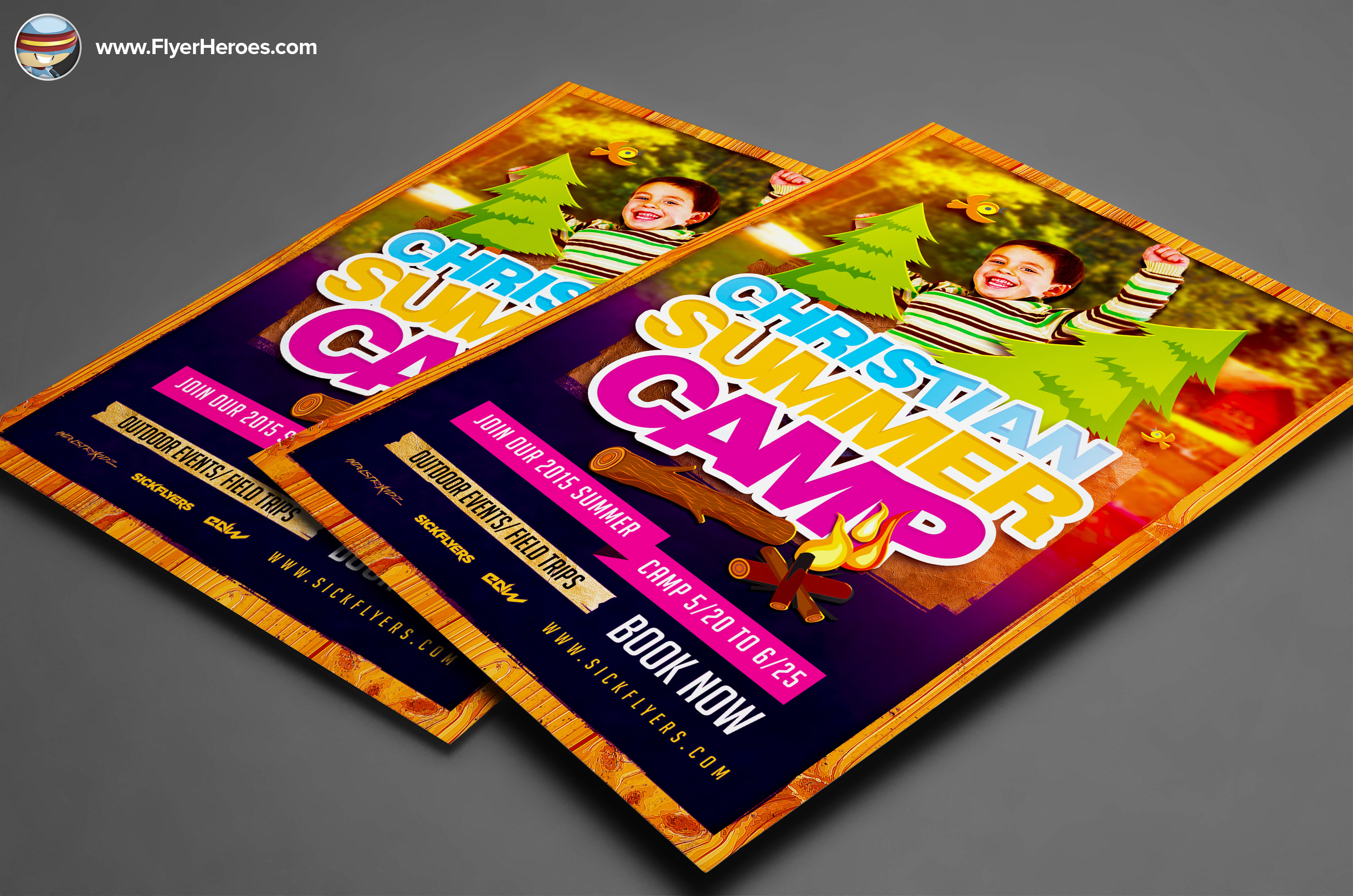 Christian Summer Camp Flyer Template Flyer Templates On Creative Market