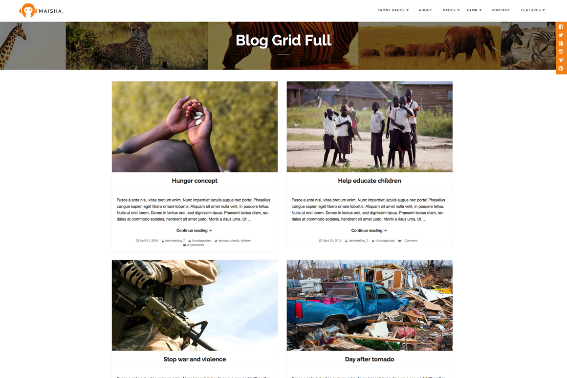 Maisha Charity WordPress Theme WordPress Themes on Creative Market