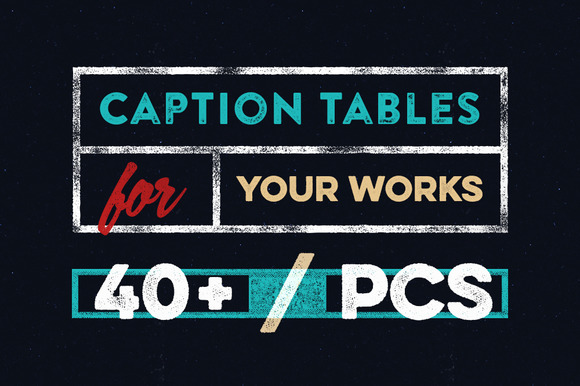 40 Vector Caption Tables Set