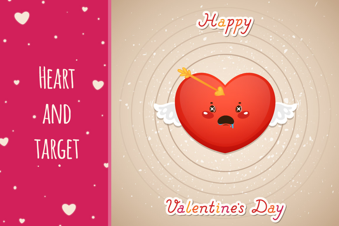 Valentines day, Heart and Target ~ Illustrations on ...