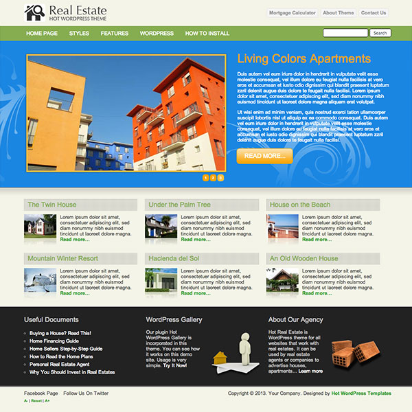 Hot Real Estate ~ WordPress Business Themes on Creative Market