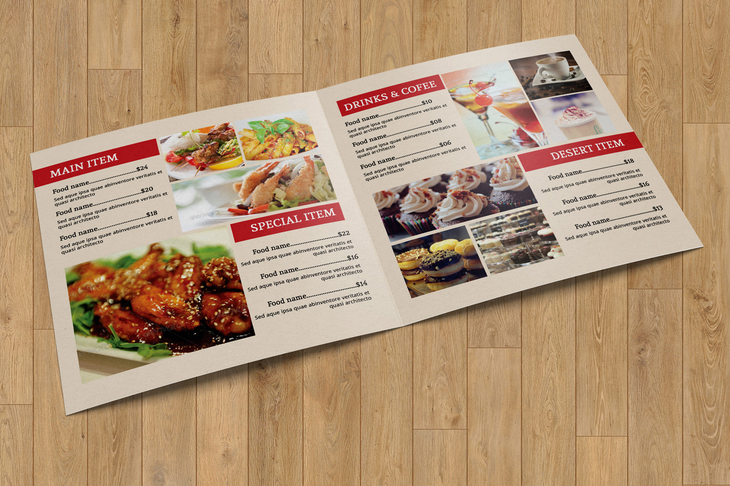 Modern Restaurant Menu-V124 ~ Brochure Templates on Creative Market