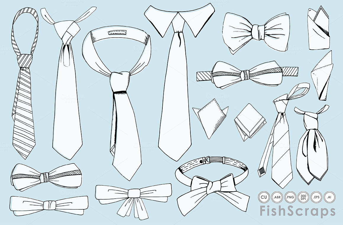 Download Men's Tie Line Art - Father's Day ~ Illustrations on Creative Market