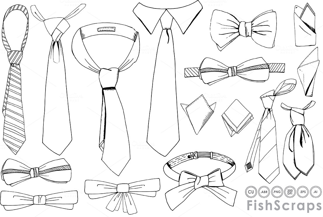 Men's Tie Line Art - Father's Day ~ Illustrations on Creative Market