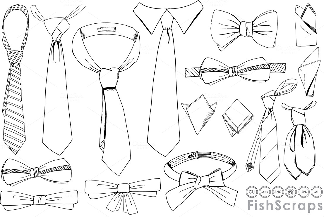 Men's Tie Line Art Father's Day Illustrations on Creative Market