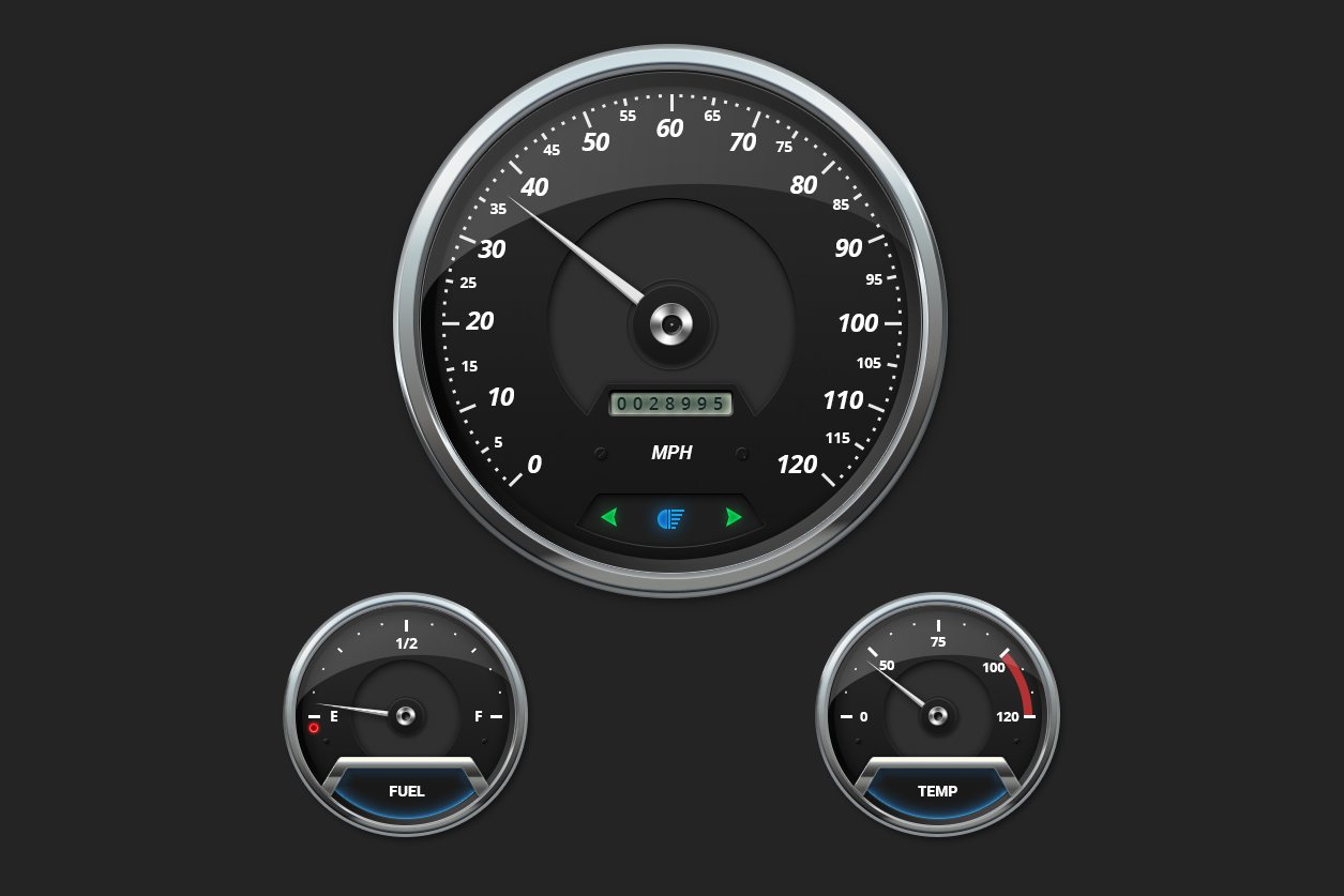 Modern Car Gauges Set Graphics on Creative Market