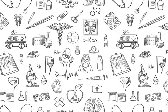 Hand Draw Medicine Pattern Hand Draw Medicine Pattern