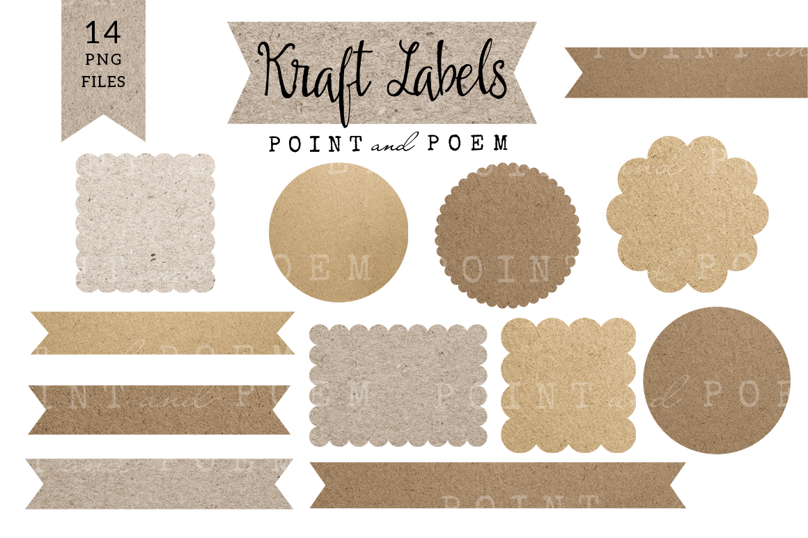 kraft labels and ribbons illustrations on creative market