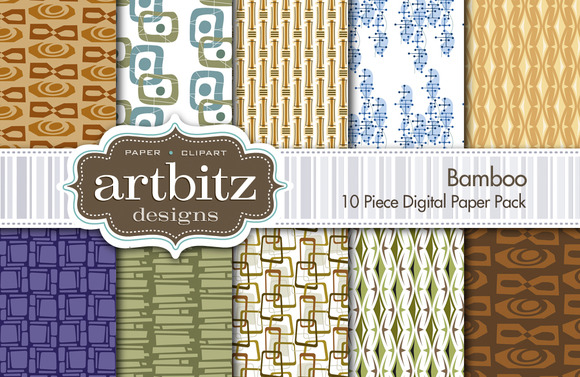 Bamboo Tiki Atomic Digital Paper Bamboo Tiki Atomic Digital Paper