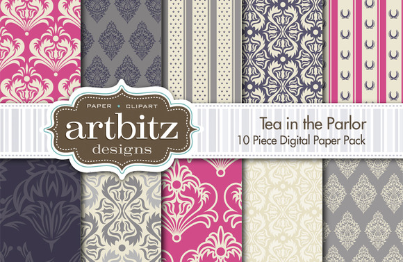 Tea In The Parlor Digital Paper Tea In The Parlor Digital Paper