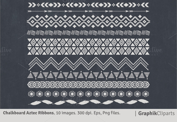 Chalkboard Aztec Ribbons Chalkboard Aztec Ribbons