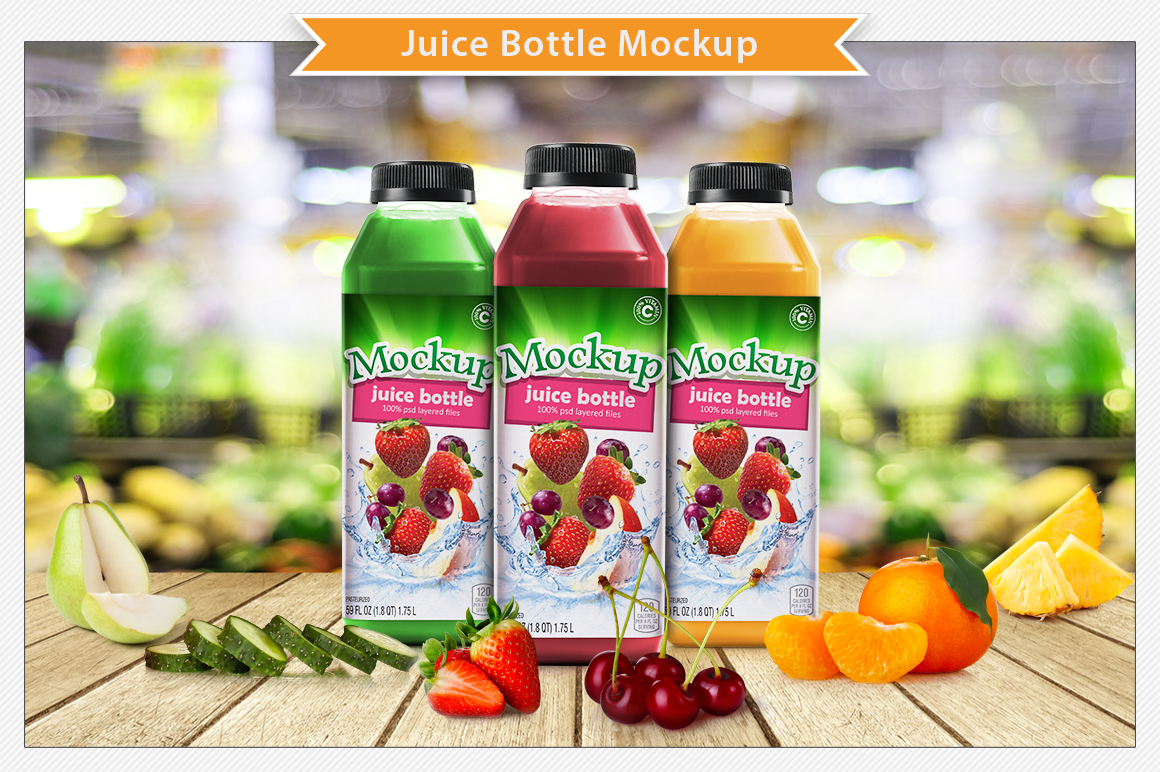 Juice Bottle Mockup ~ Product Mockups on Creative Market