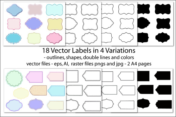 Vector Labels Pastel Color