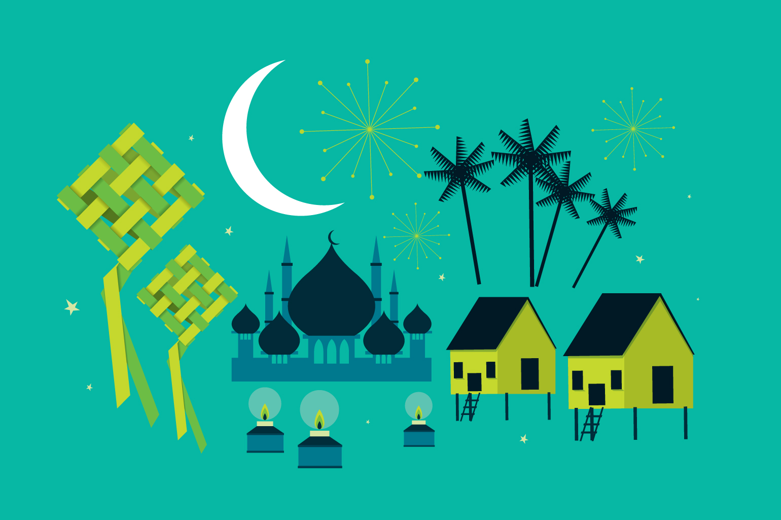 Hari raya elements vector ~ Illustrations on Creative Market