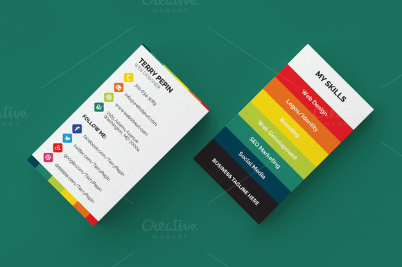 Social Media Business Card 61 ~ Business Card Templates on Creative ...
