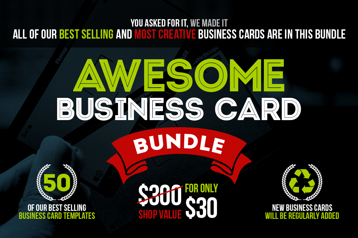 Awesome Business Card Bundle 50 PSD Business Card