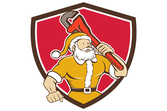Santa Claus Plumber Monkey Wrench Sh Santa Claus Plumber Monkey Wrench Sh