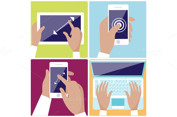 Human Hands Holding Digital Devices Human Hands Holding Digital Devices