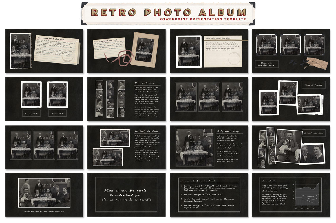 Retro Photo Album PPT Template Presentation Templates on Creative Market