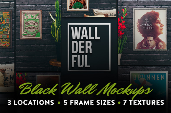 Wallderful Black Wall Mockups Wallderful Black Wall Mockups