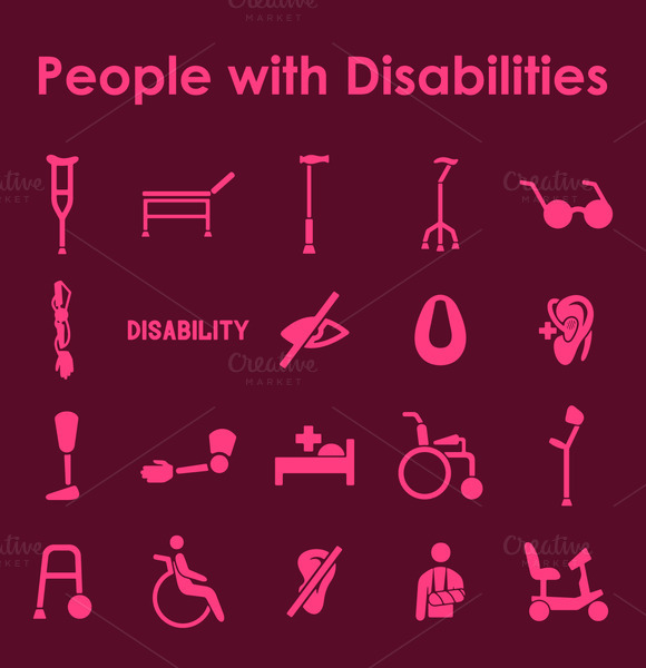 People With Disabilities Icons People With Disabilities Icons