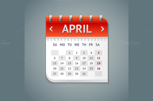 Vector Calendar April With Dates Set Vector Calendar April With Dates Set
