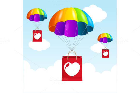 Vector Rainbow Parachute Love Vector Rainbow Parachute Love