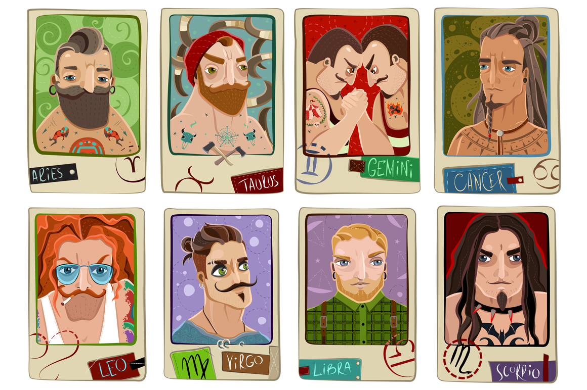 Male Zodiac Illustrations on Creative Market