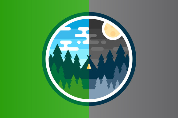Woods Camp Badges Day Night Woods Camp Badges Day Night