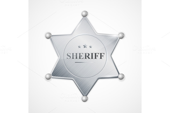 Vector Sheriff Badge Star Set Vector Sheriff Badge Star Set