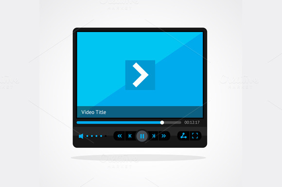 Vector Video Player Skin Set Vector Video Player Skin Set