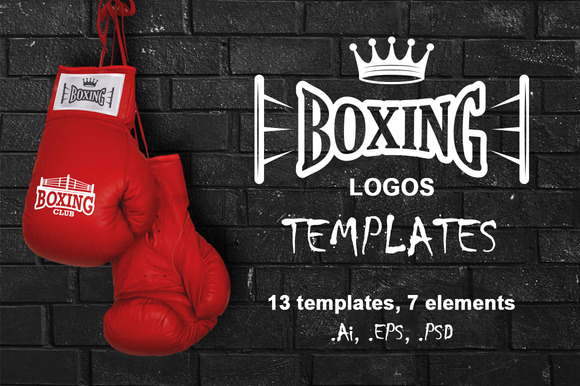 Download Set of vintage boxing emblems ~ Logo Templates on Creative ...