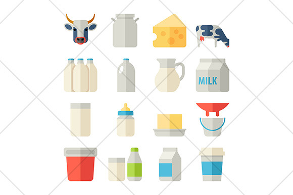 Milk Flat Icons