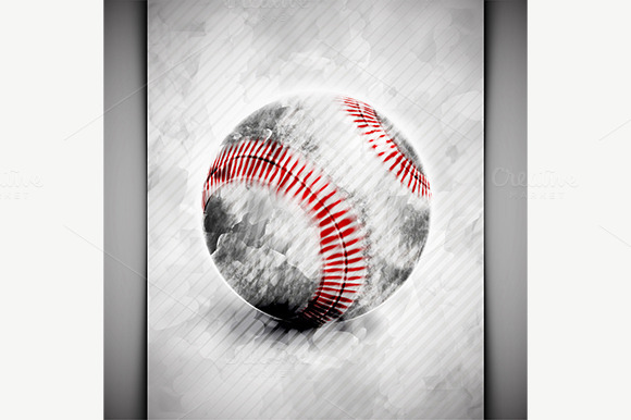 Baseball Ball Watercolor Baseball Ball Watercolor