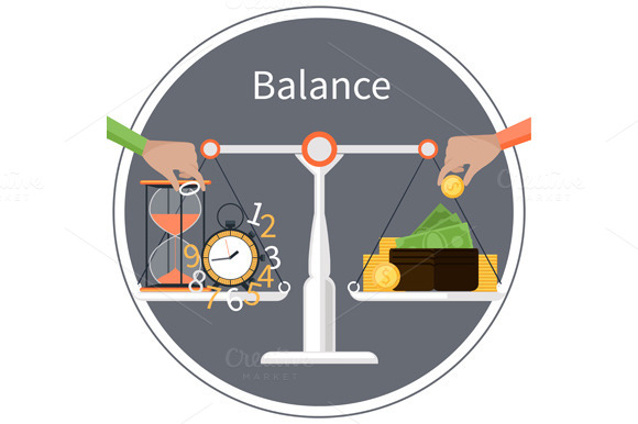 Balance In Time Is Money Concept Balance In Time Is Money Concept