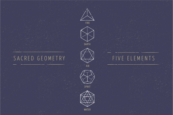 5 Elements Sacred Geometry Icons 5 Elements Sacred Geometry Icons