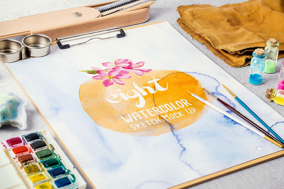 Download Watercolor Paint Mock Up ~ Product Mockups on Creative Market