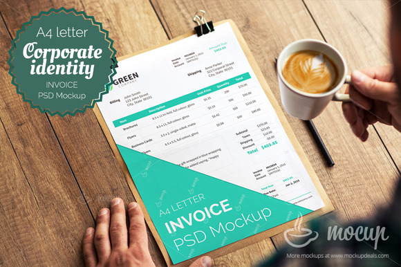 Invoice PSD Template Mockup A Invoice PSD Template Mockup A