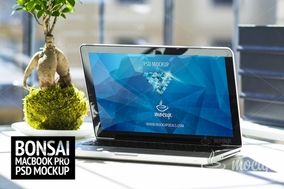 PSD Mockup MacBook Pro Bonsai PSD Mockup MacBook Pro Bonsai