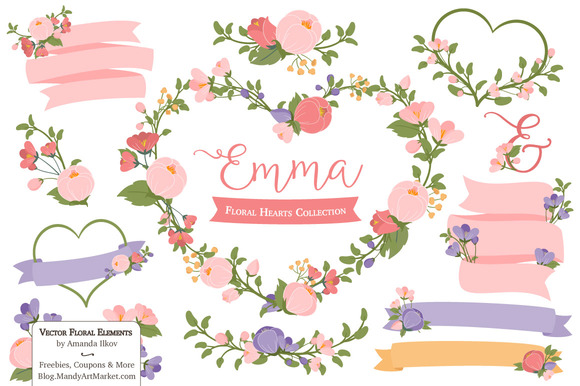 Wildflowers Heart Wreath Clipart Wildflowers Heart Wreath Clipart