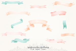 Watercolor Ribbons Cliparts