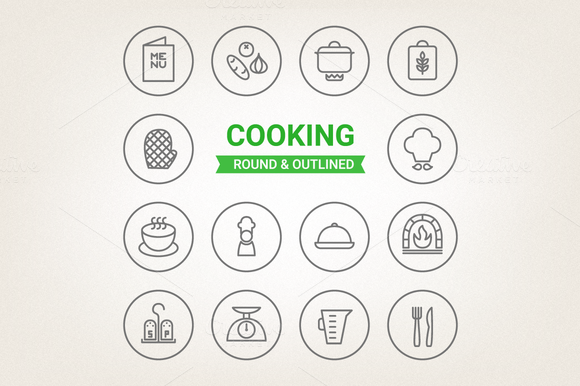 Circle Cooking Icons Circle Cooking Icons