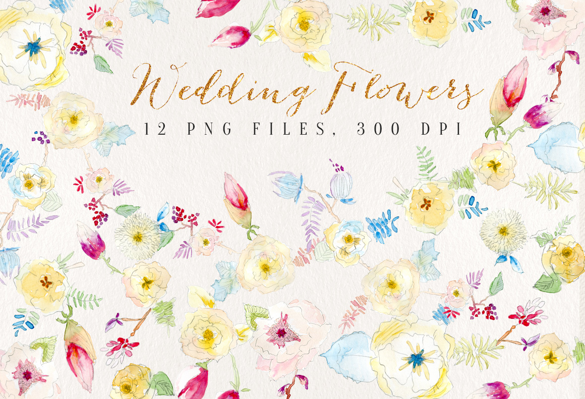 Watercolour Wedding Flowers ~ Illustrations on Creative Market