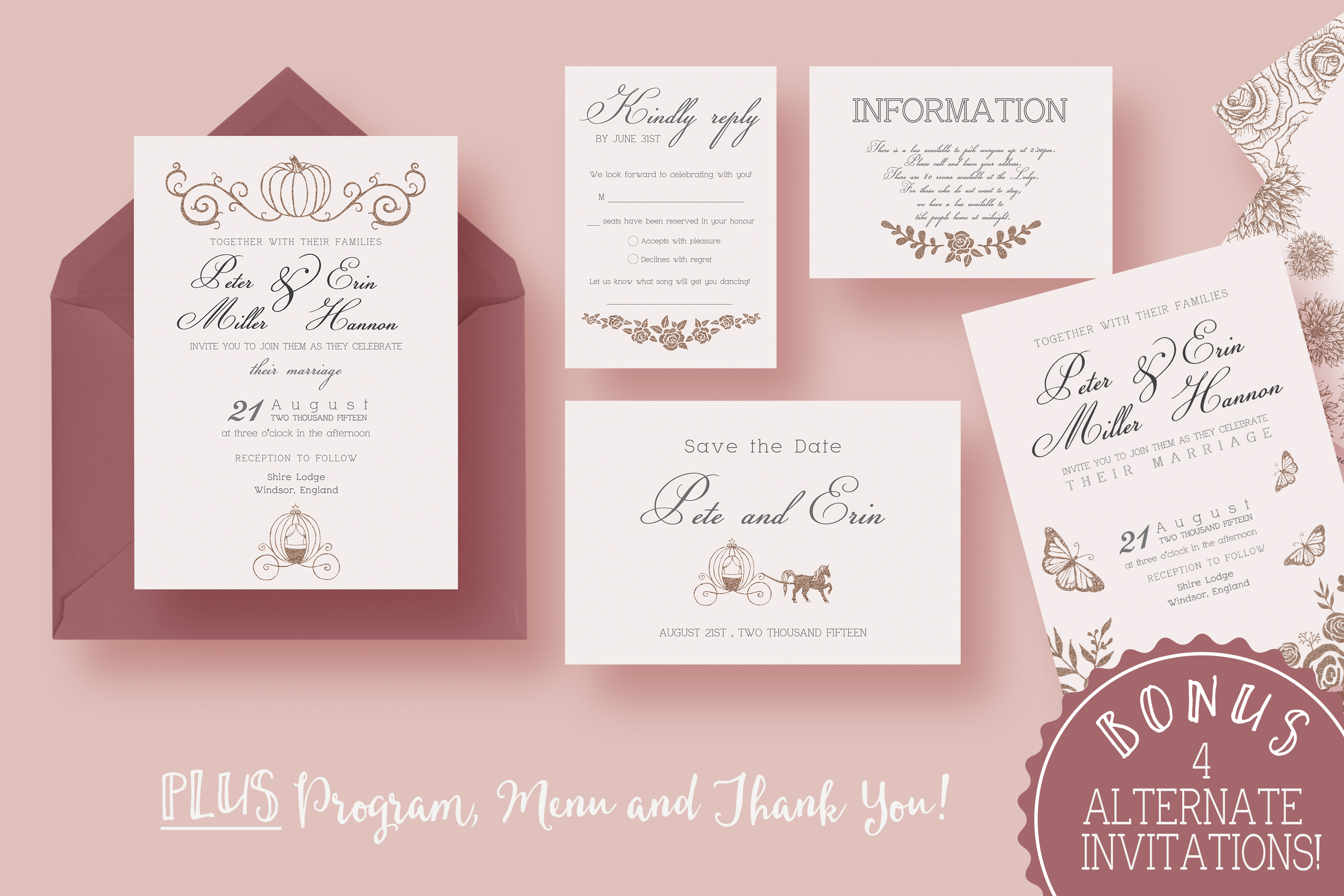 Fairy Tale Wedding Suite Invitation Templates On Creative Market Fairytale Wedding Invitation Templates