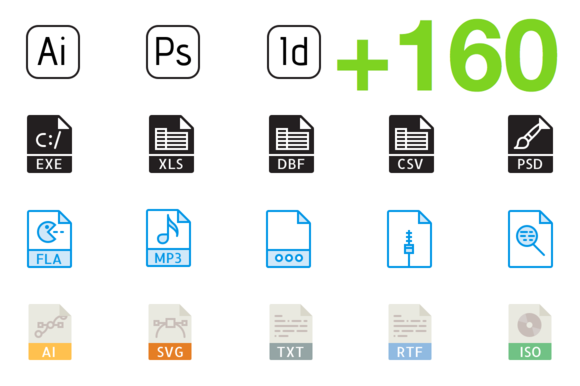 SMASHICONS 160 File Types Icons SMASHICONS 160 File Types Icons